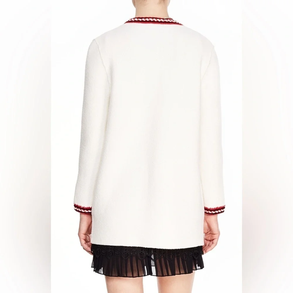 SANDRO Luce Chunky Cotton-blend Cardigan In Ecru